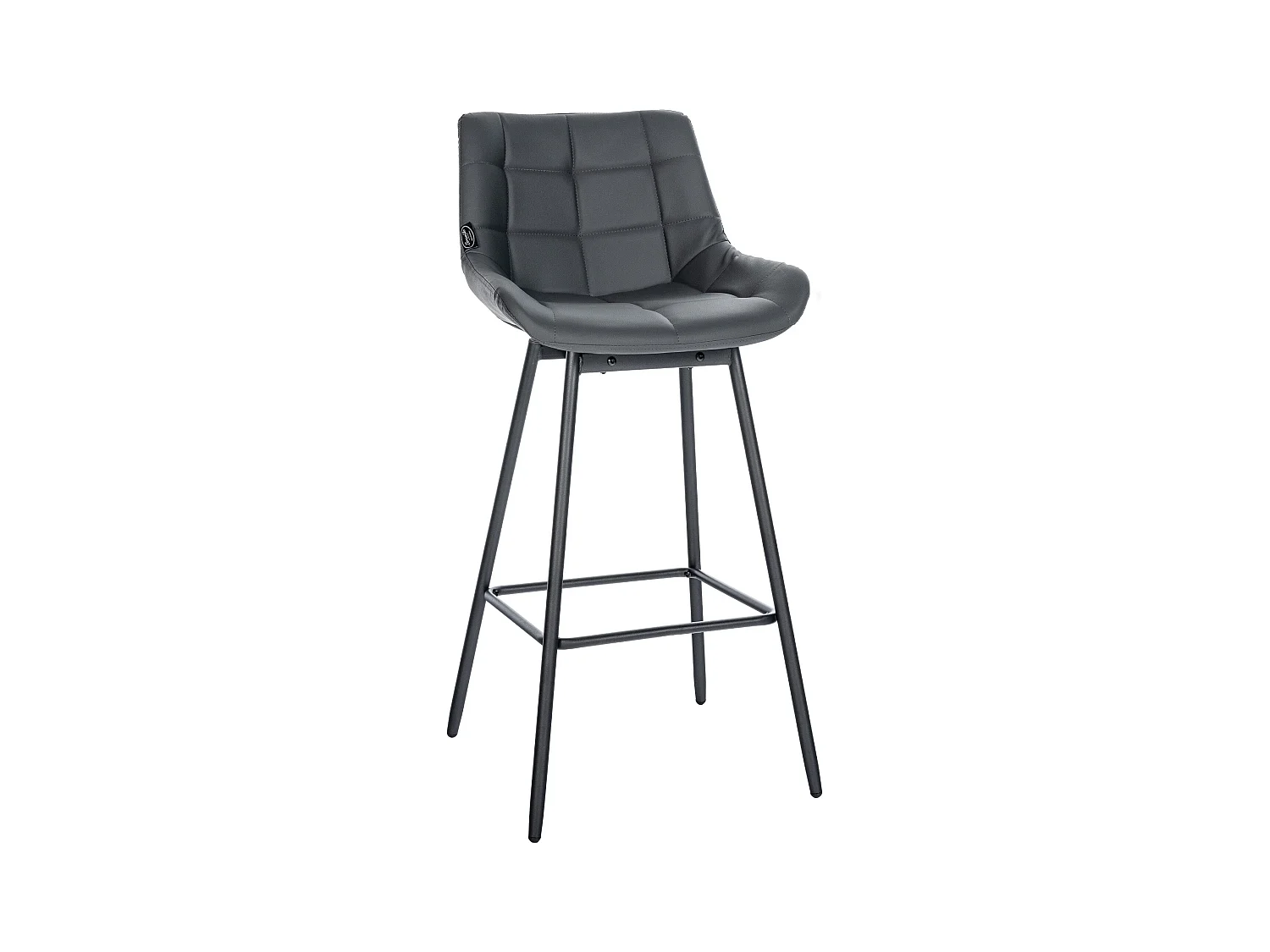 Tabouret de bar - Similicuir - Gris - Weston