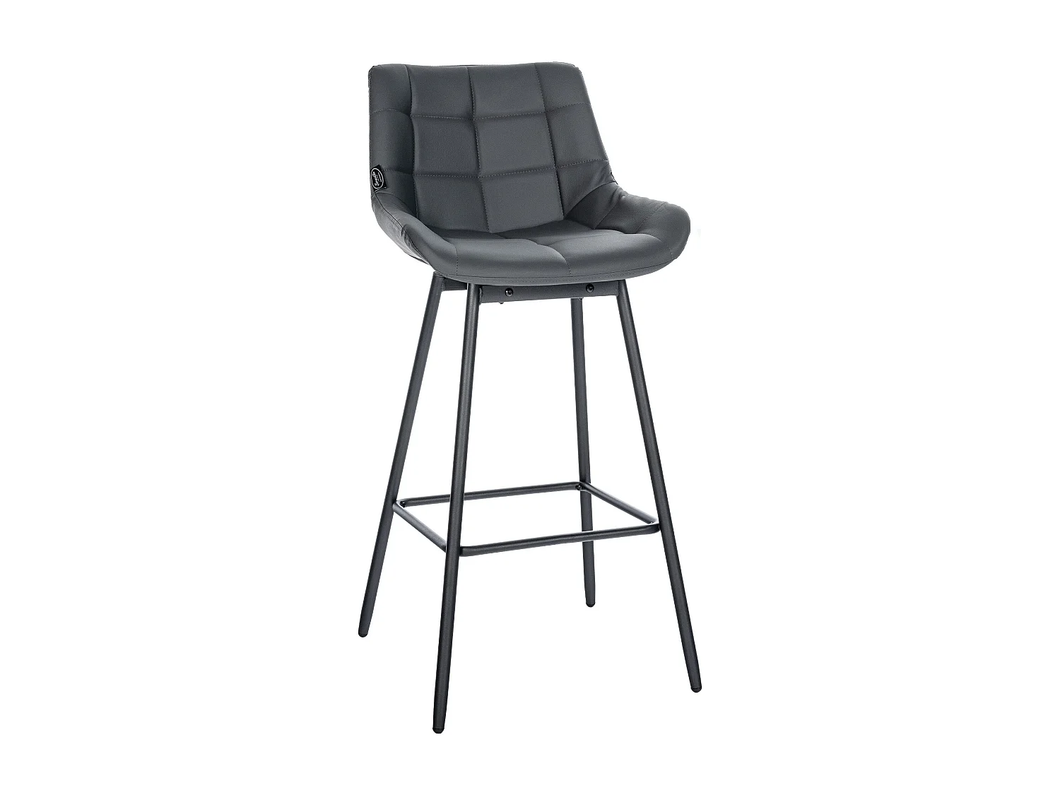 Tabouret de bar - Similicuir - Gris - Weston