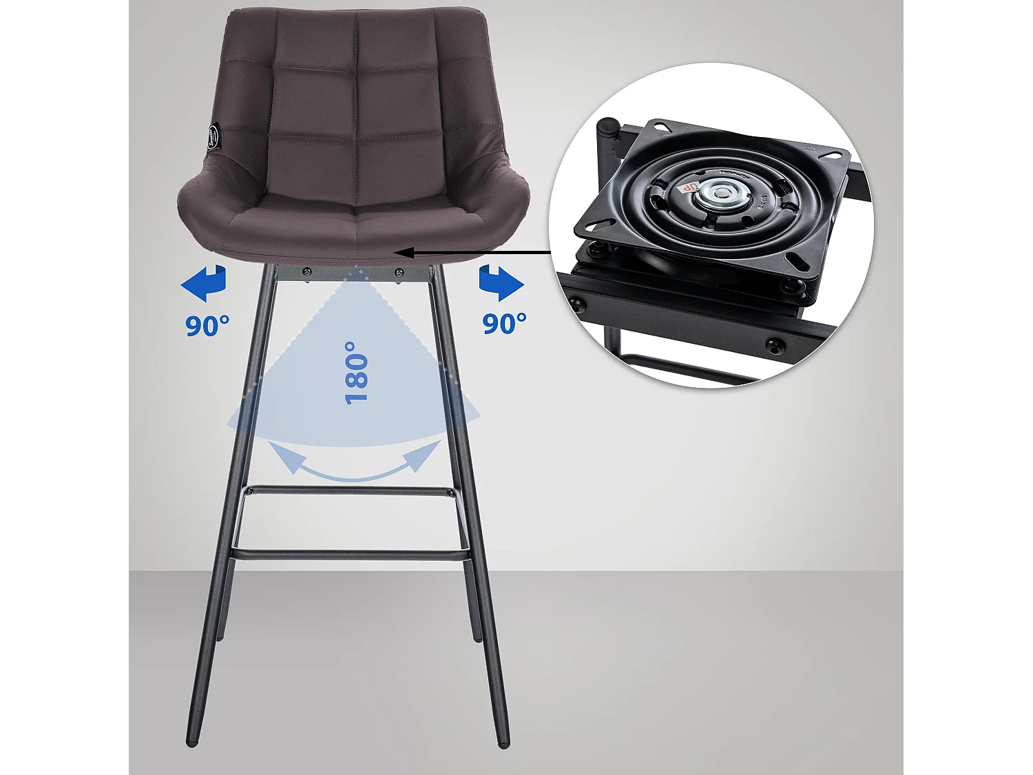 Barkruk - Kunstleer - bruin - Weston