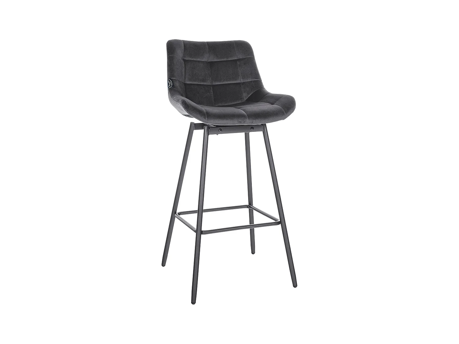 Tabouret de bar - Velours - Gris foncé - Weston