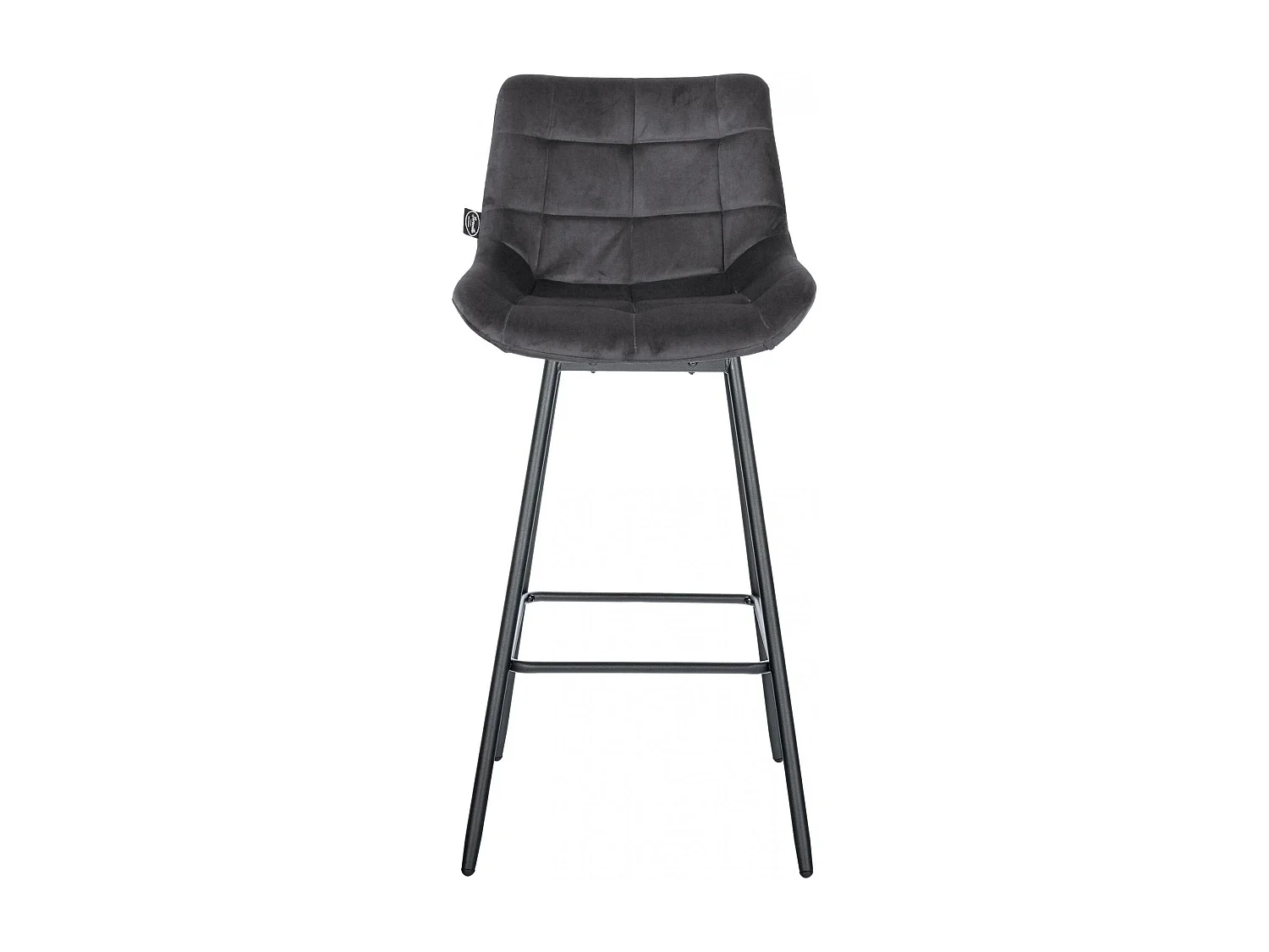 Tabouret de bar - Velours - Gris foncé - Weston