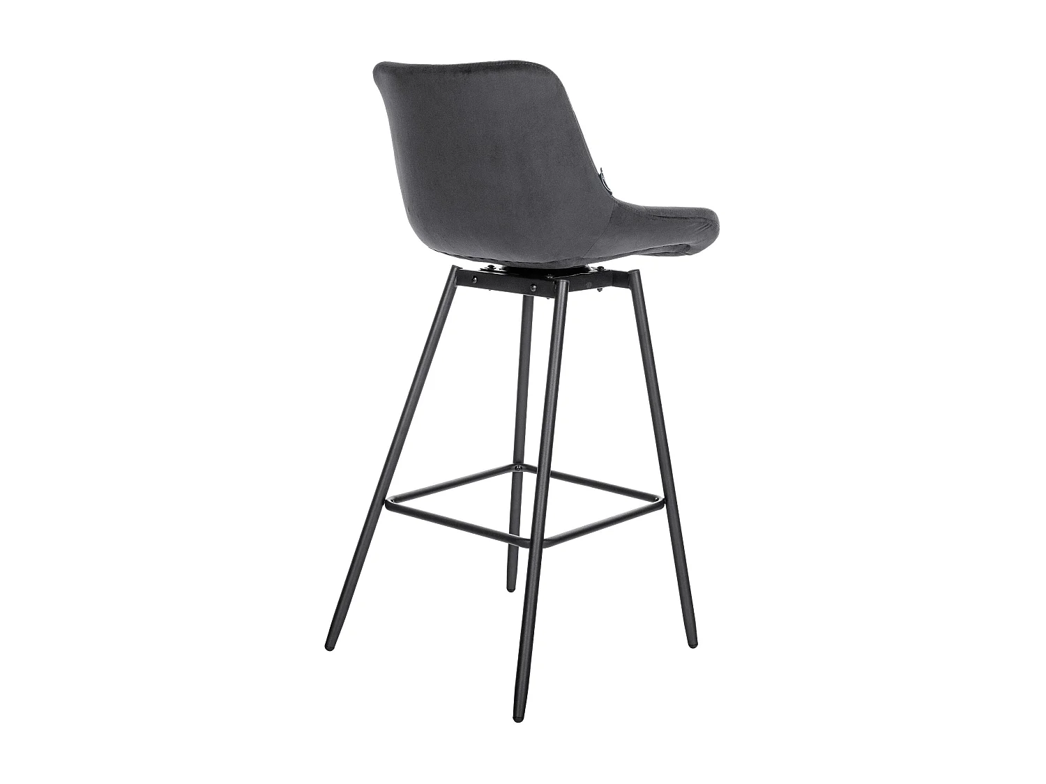Tabouret de bar - Velours - Gris foncé - Weston
