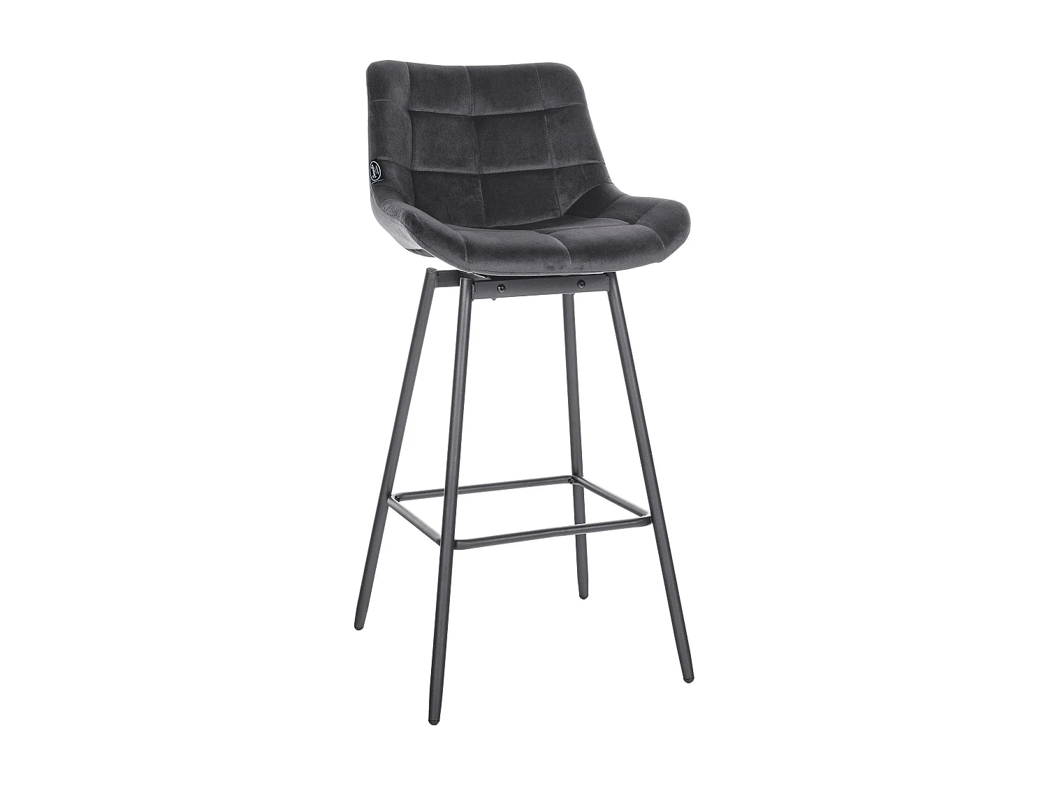 Tabouret de bar - Velours - Gris foncé - Weston