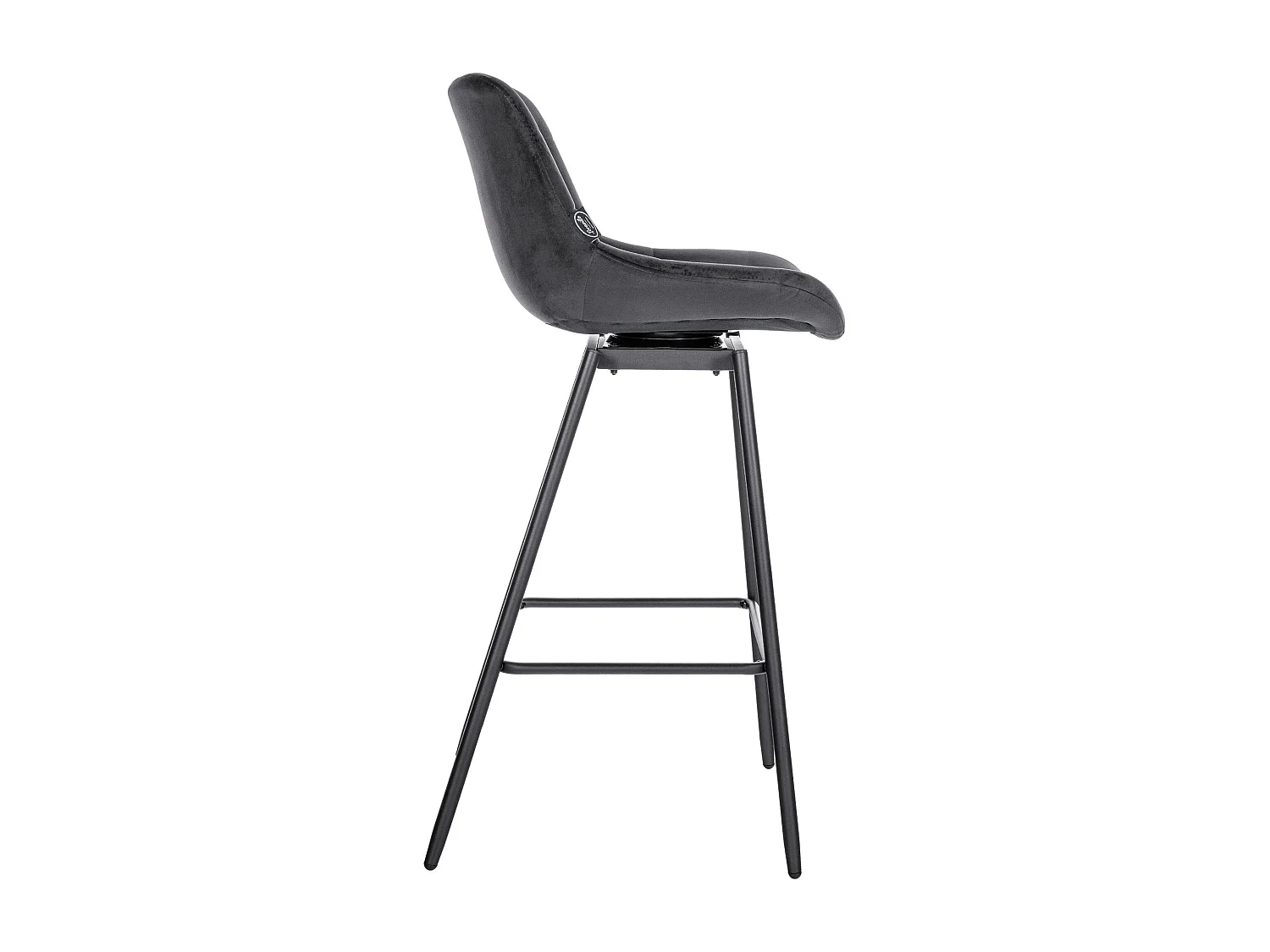 Tabouret de bar - Velours - Gris foncé - Weston