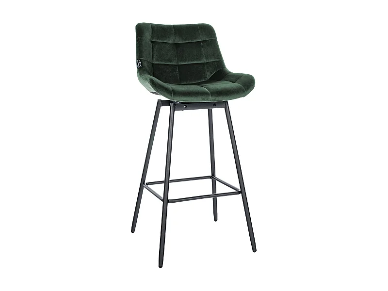 Tabouret de bar - Velours - Vert foncé - Weston