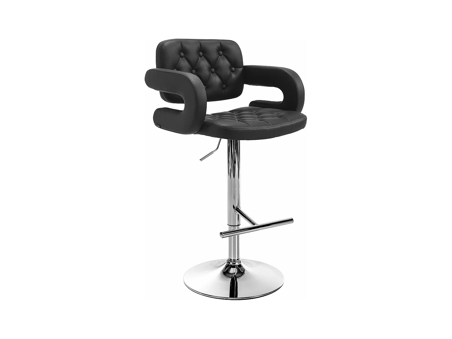 Tabouret de bar - Similicuir & Métal - Noir - Dublin