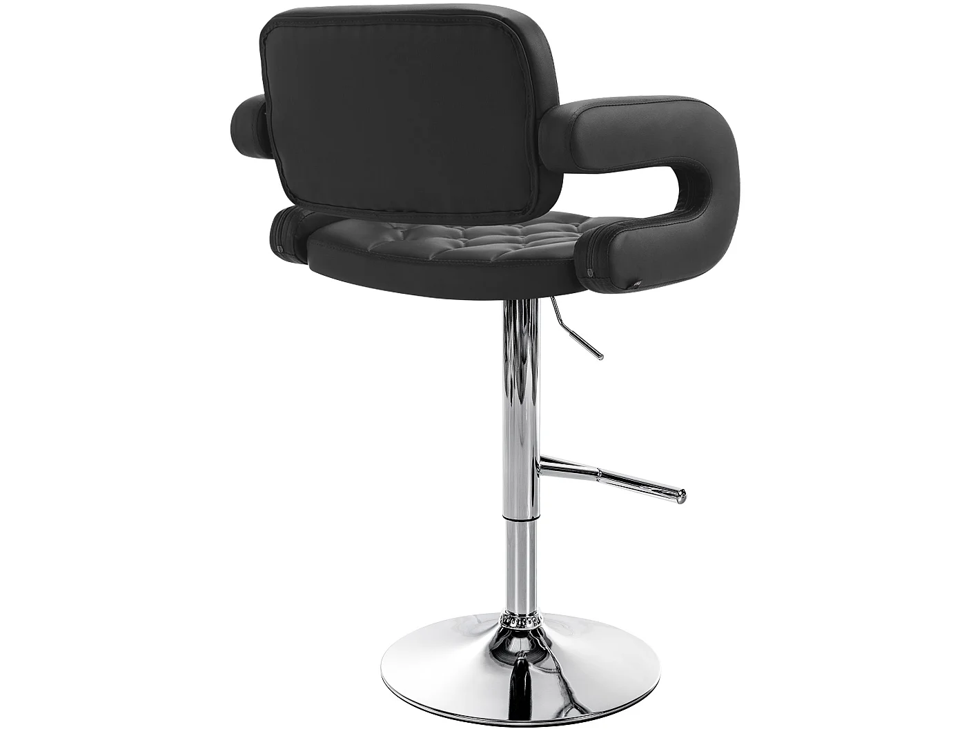 Tabouret de bar - Similicuir & Chrome - Noir - Dublin