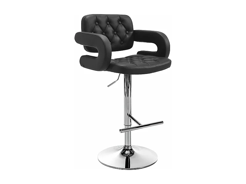 Tabouret de bar - Similicuir & Métal - Noir - Dublin