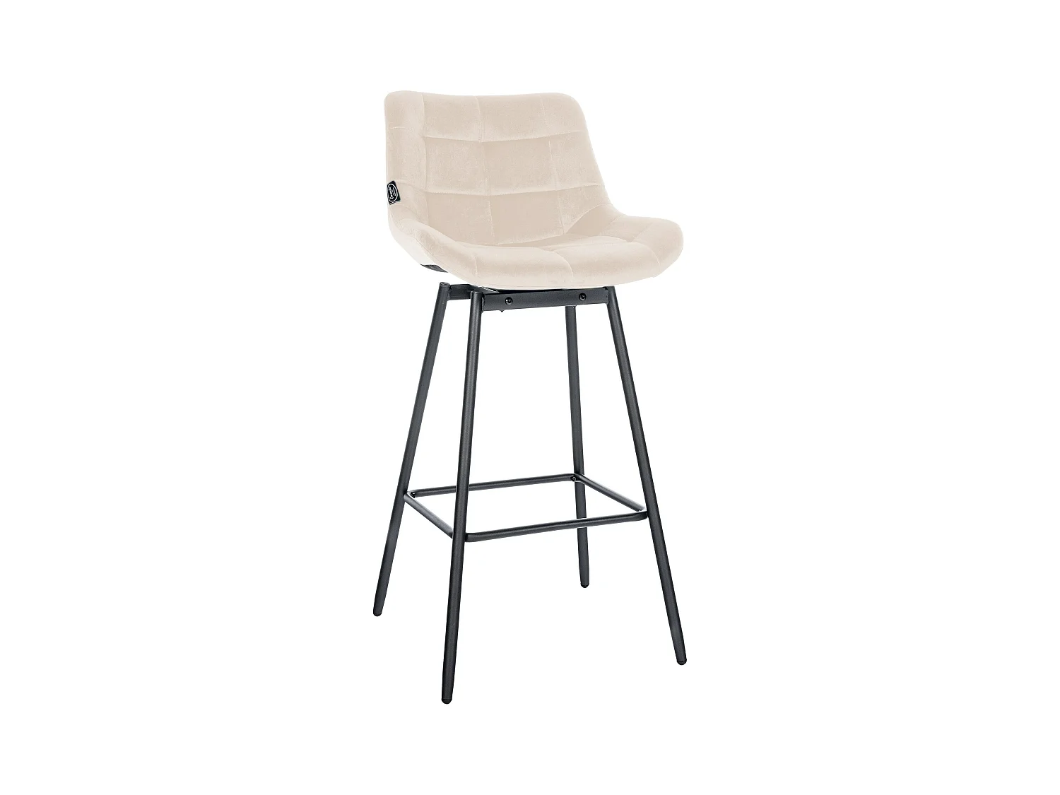 Tabouret de bar - Velours - Crème - Weston
