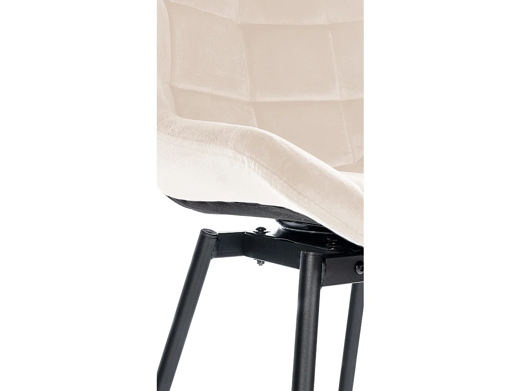 Tabouret de bar - Velours - Crème - Weston