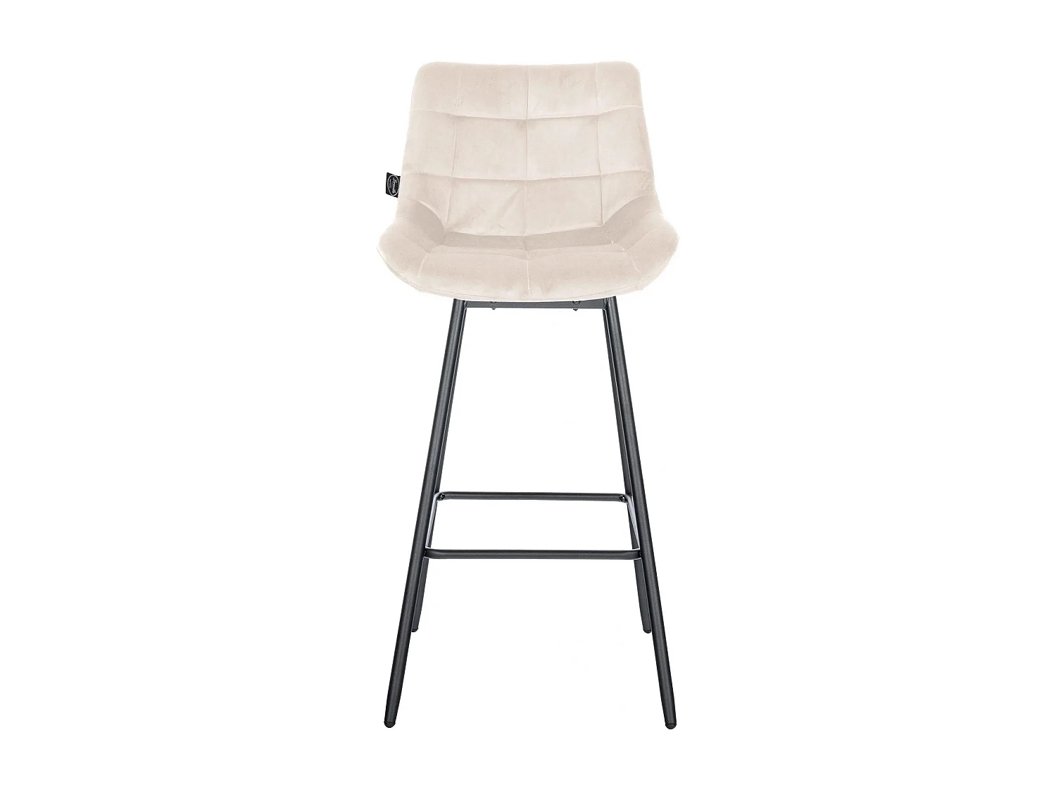 Tabouret de bar - Velours - Crème - Weston