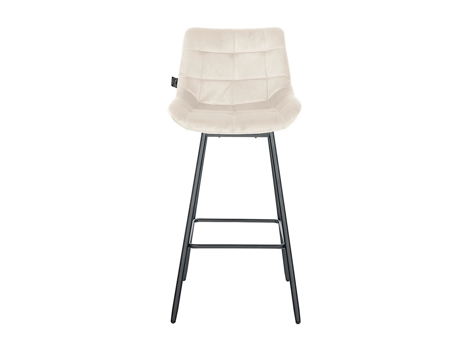 Tabouret de bar - Velours - Crème - Weston