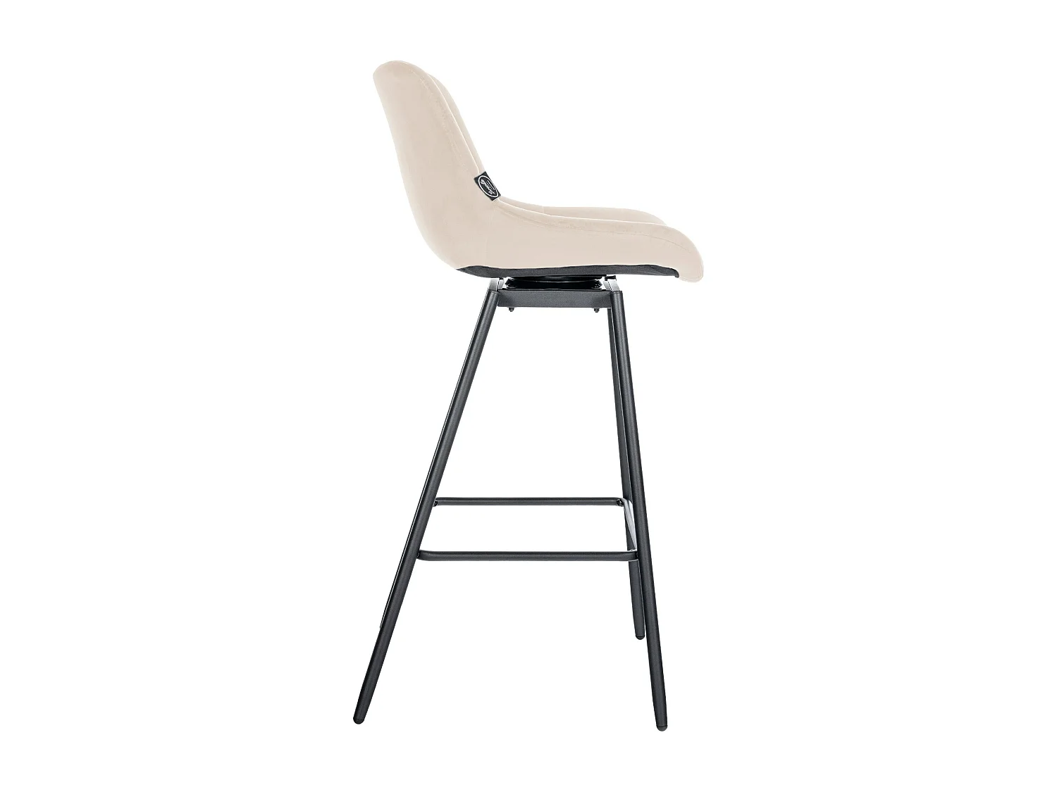 Tabouret de bar - Velours - Crème - Weston