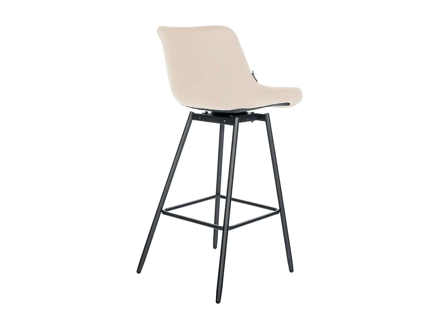 Tabouret de bar - Velours - Crème - Weston