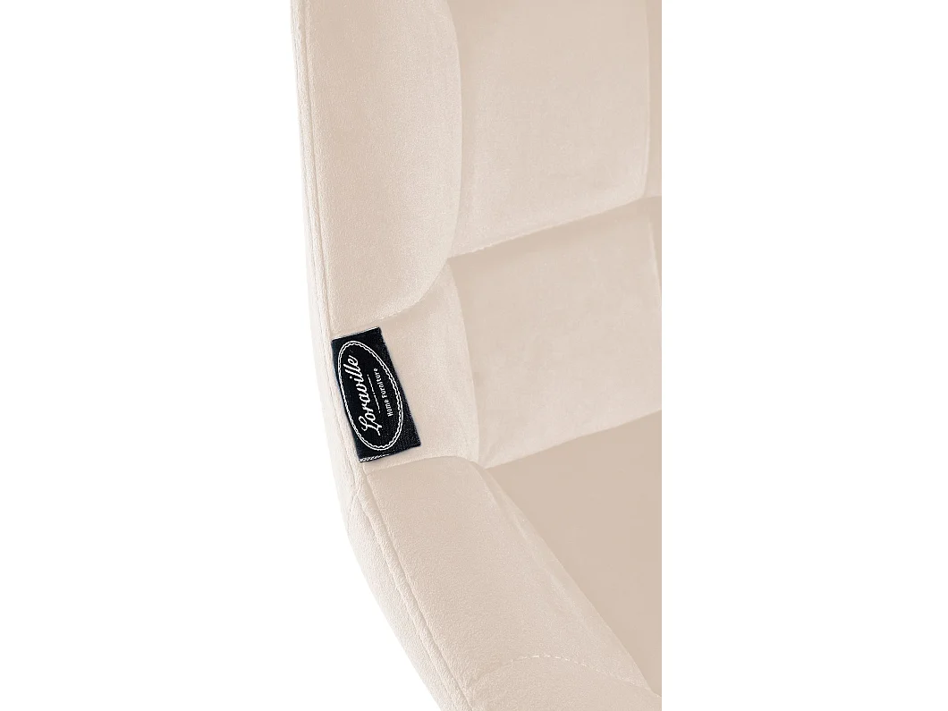 Tabouret de bar - Velours - Crème - Weston