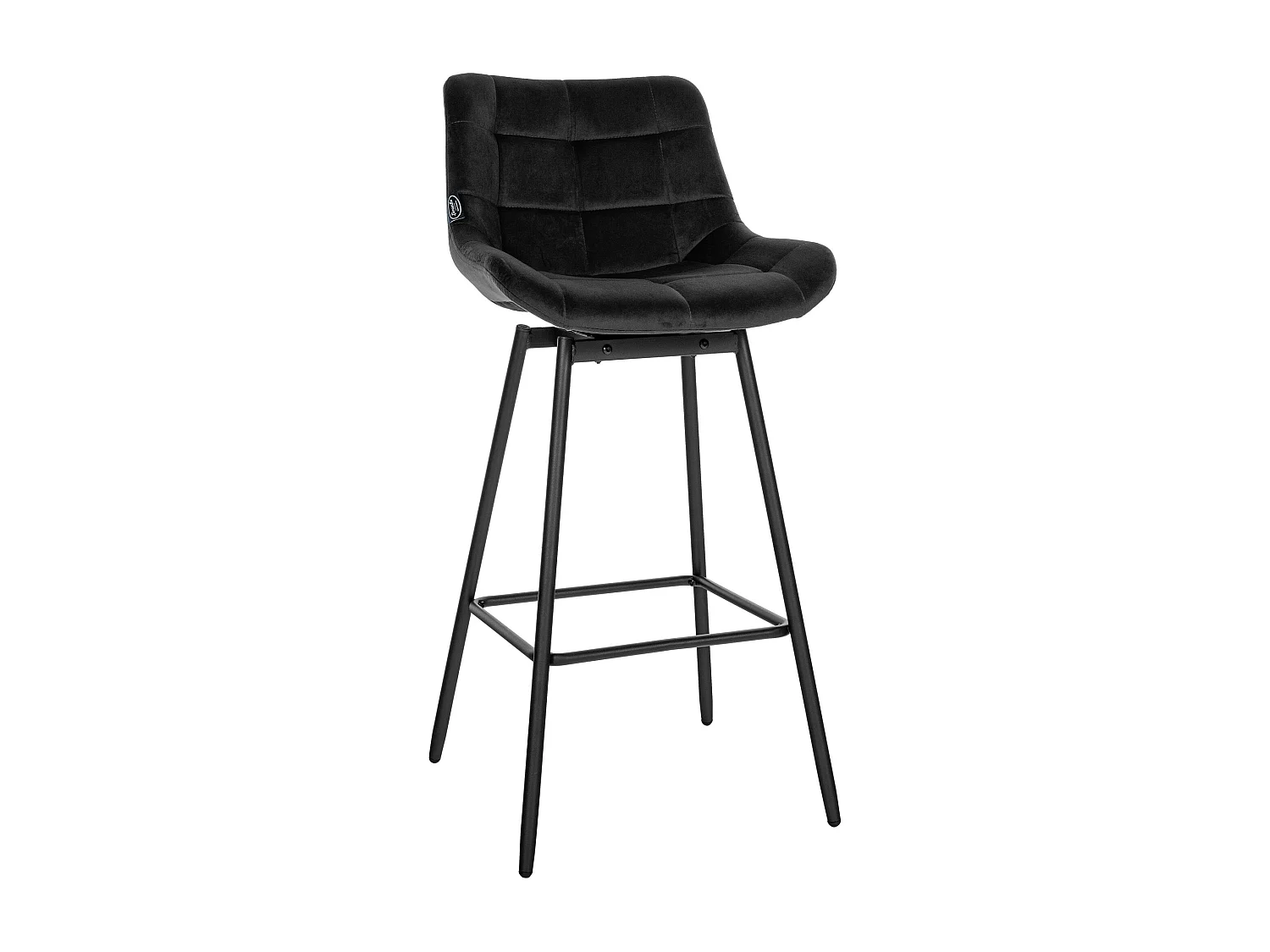 Tabouret de bar - Velours - Noir - Weston
