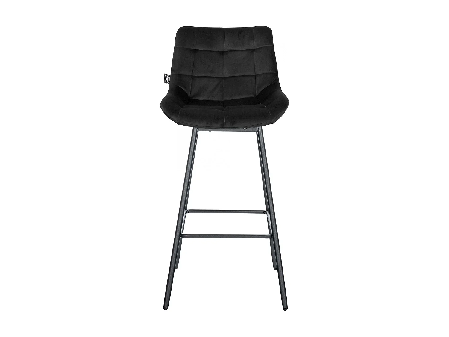 Tabouret de bar - Velours - Noir - Weston