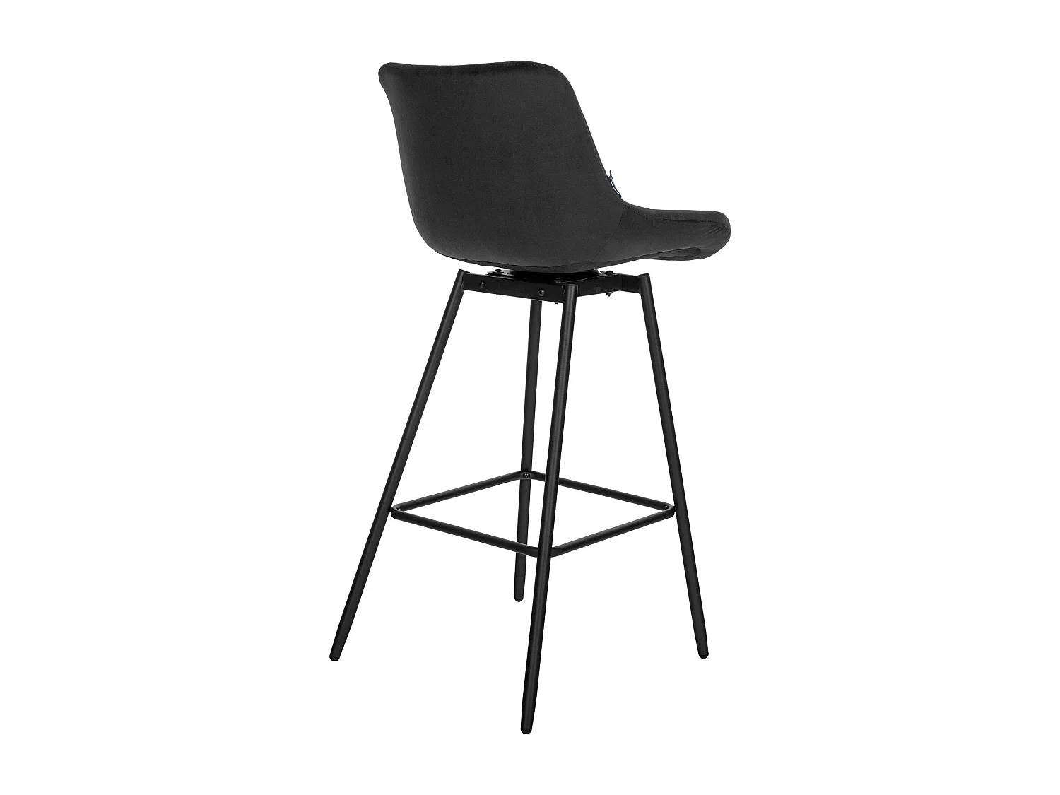 Tabouret de bar - Velours - Noir - Weston