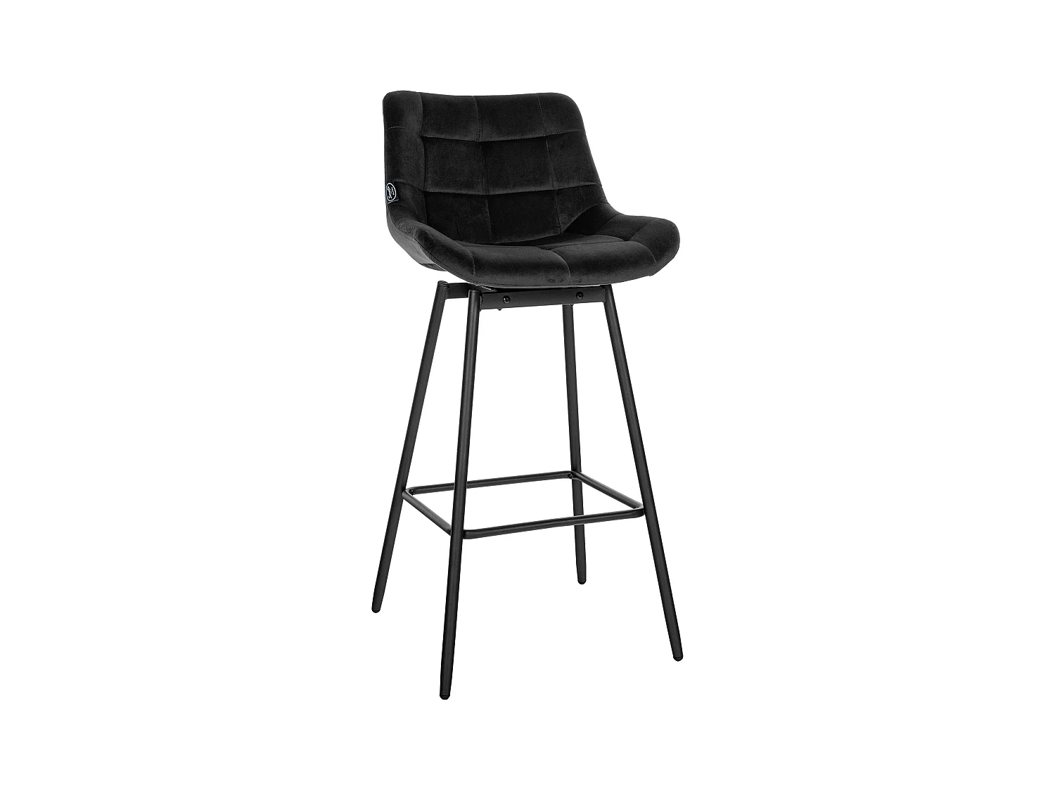 Tabouret de bar - Velours - Noir - Weston