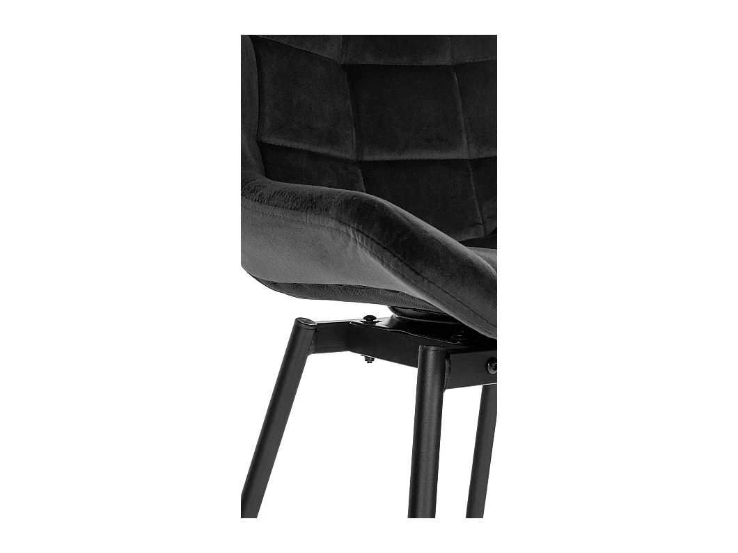 Tabouret de bar - Velours - Noir - Weston