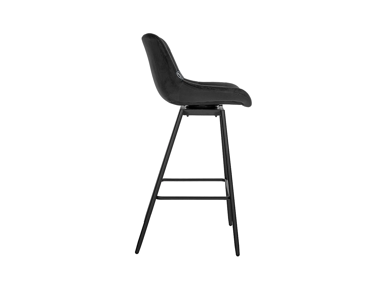 Tabouret de bar - Velours - Noir - Weston