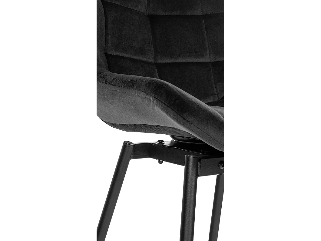 Tabouret de bar - Velours - Noir - Weston