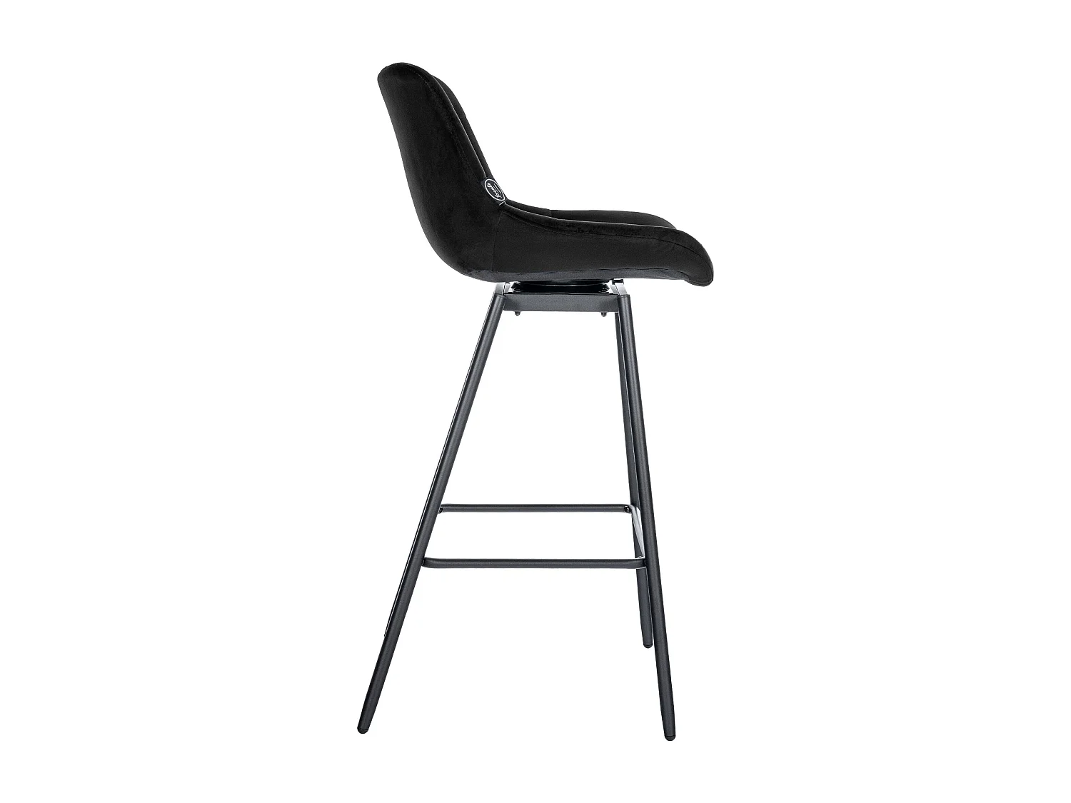 Tabouret de bar - Velours - Noir - Weston