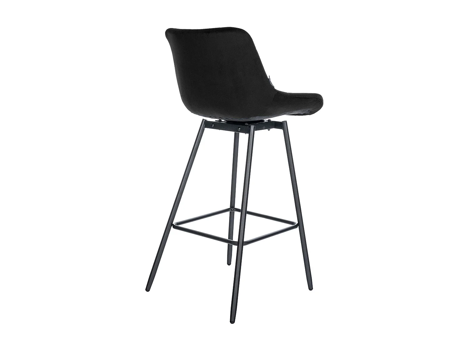 Tabouret de bar - Velours - Noir - Weston