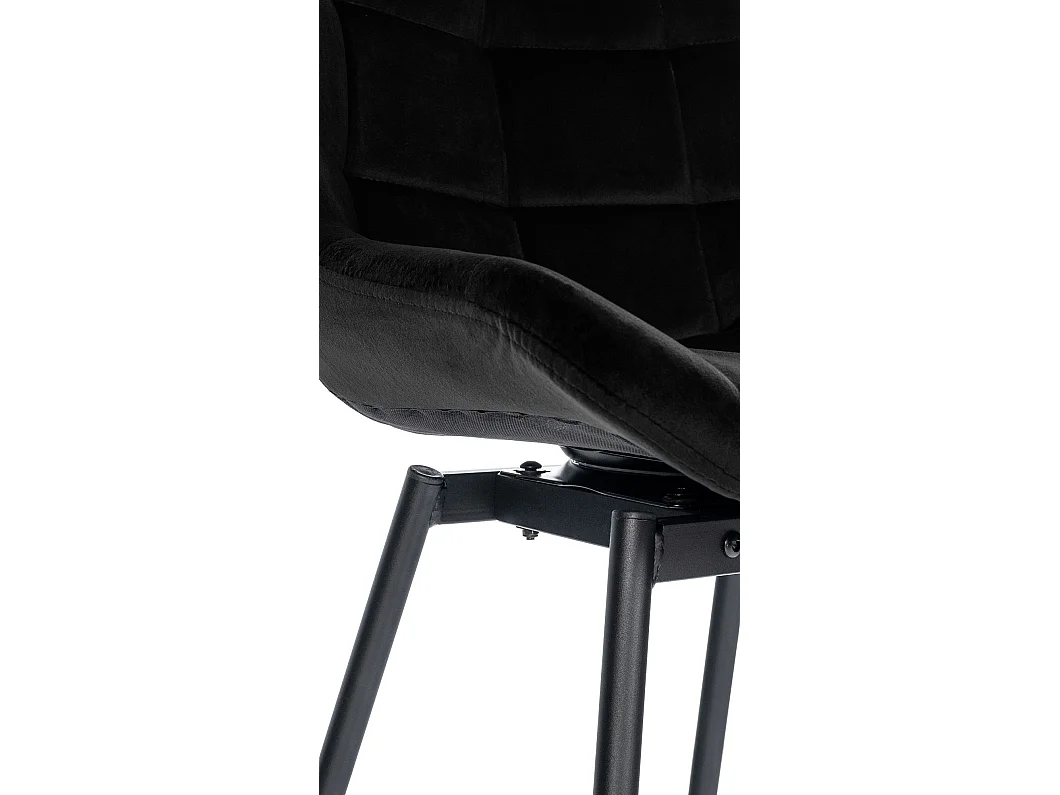 Tabouret de bar - Velours - Noir - Weston