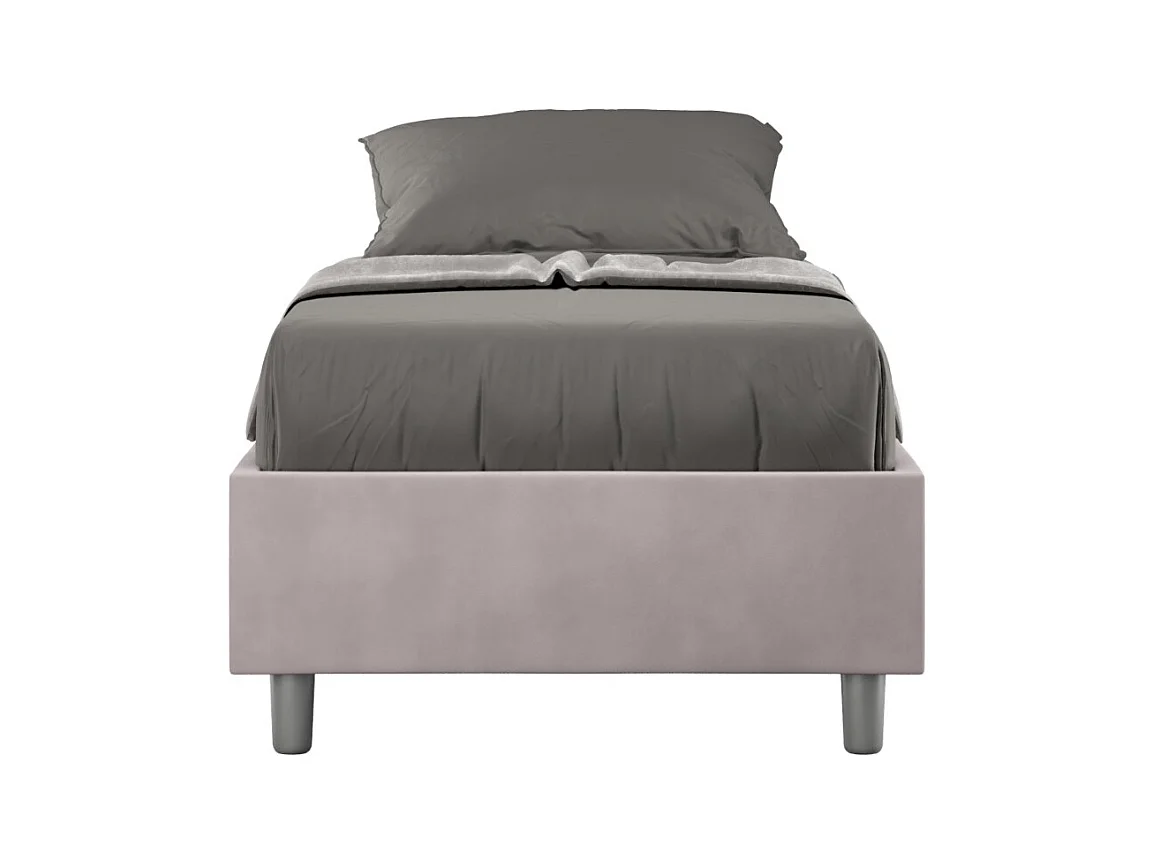 Cadre de lit moderne microfibre Avika-Couleur Rose clair-90x190