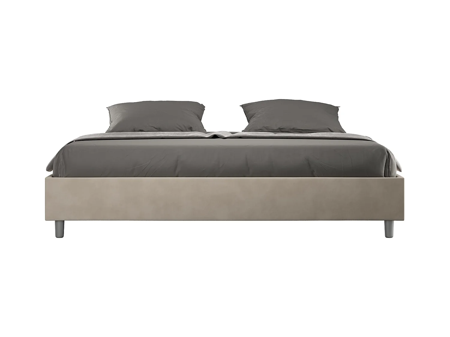 Lit coffre rembourré 180x200 microfibre sable Azelia