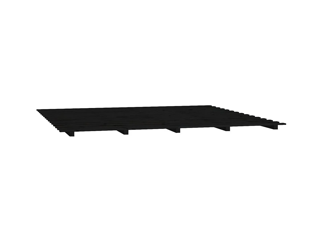 Bedframe massief grenenhout zwart 160x200 cm