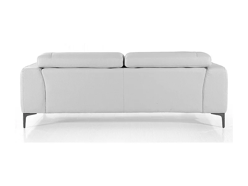 Canapé 3 places Cuir NORA Blanc - Angle Droit