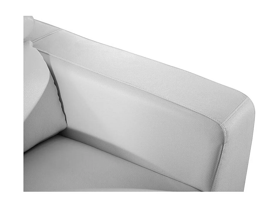 Canapé 3 places Cuir NORA Blanc - Angle Droit