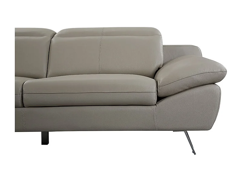 Canapé 3 places en cuir SARM Beige - Angle Droit