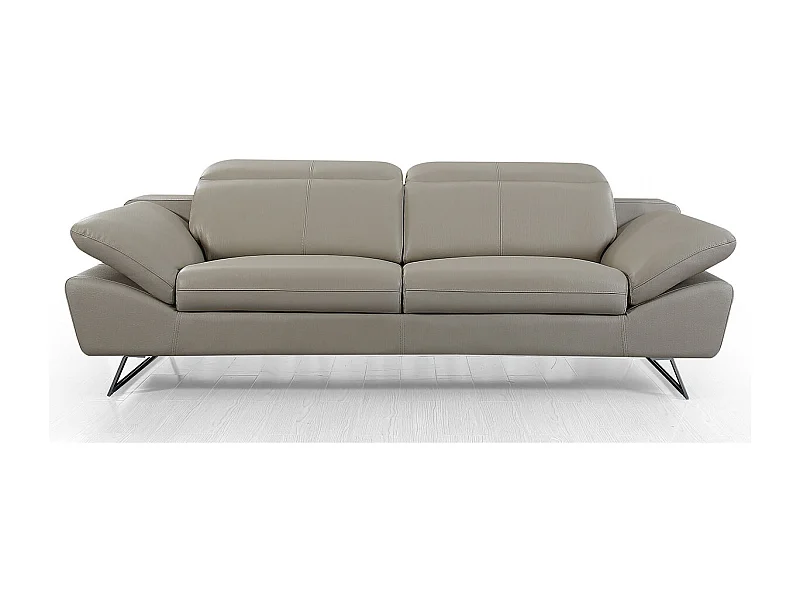 Canapé 3 places en cuir SARM Beige - Angle Droit