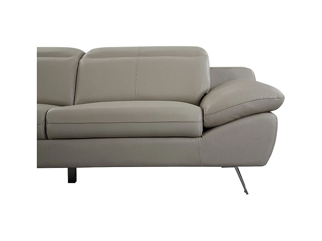 Canapé 3 places en cuir SARM Beige - Angle Droit