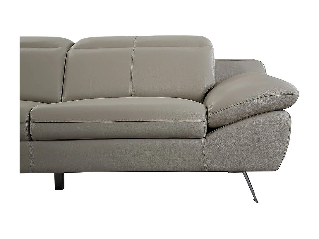 Canapé 3 places en cuir SARM Beige - Angle Droit