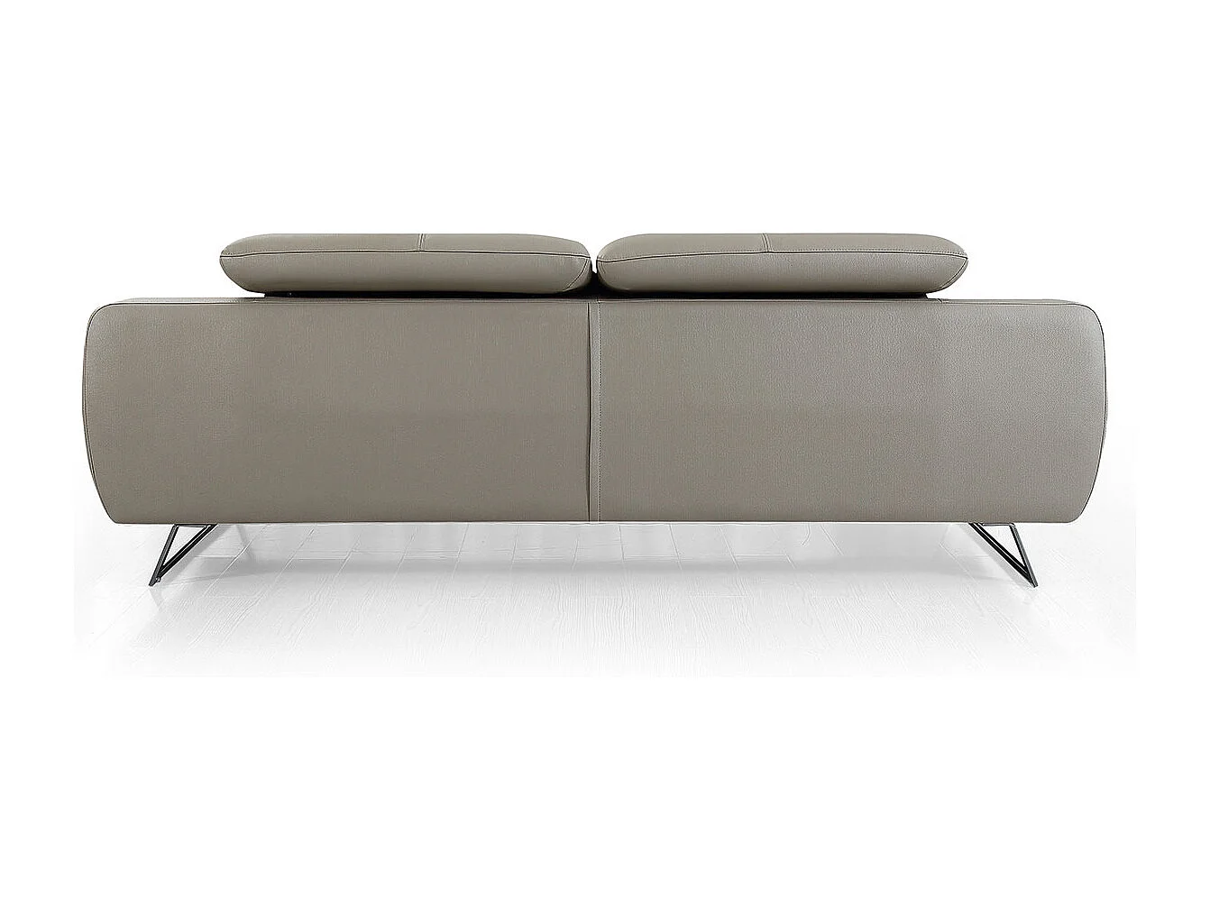 Canapé 3 places en cuir SARM Beige - Angle Droit