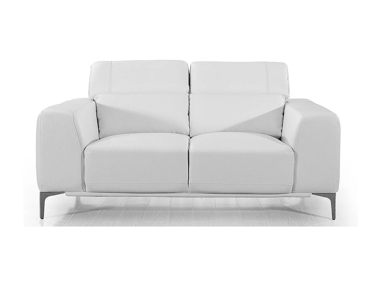 Canapé 2 places en cuir NORA Blanc