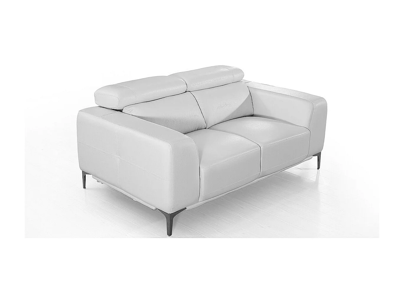 Canapé 2 places en cuir NORA Blanc