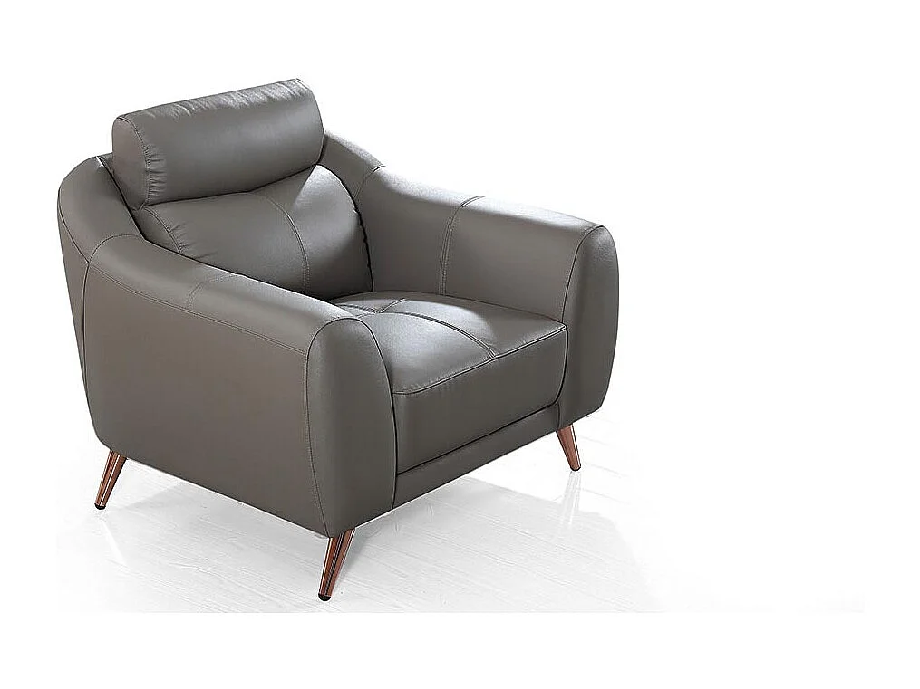 Fauteuil cuir Design SIANNA Marron