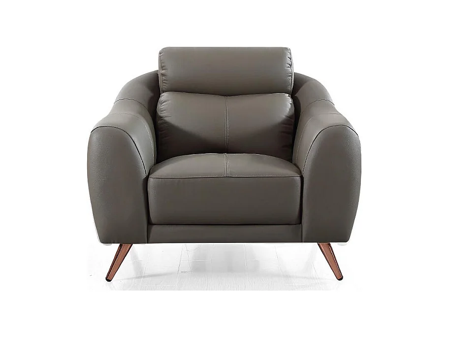 Fauteuil cuir Design SIANNA Marron