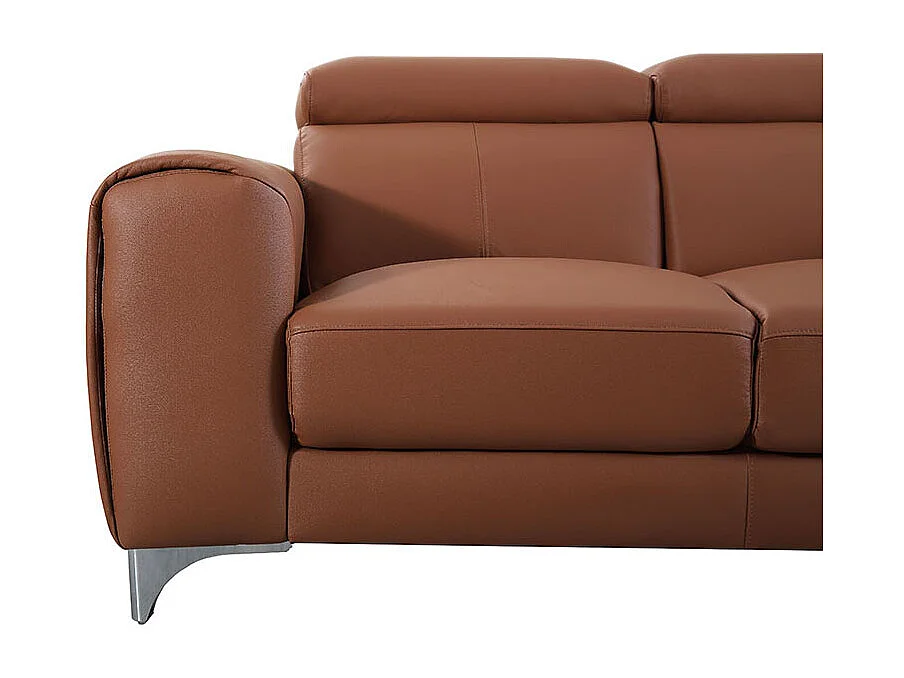 Canapé 2 places en cuir ZAARA - Cognac - Angle Droit