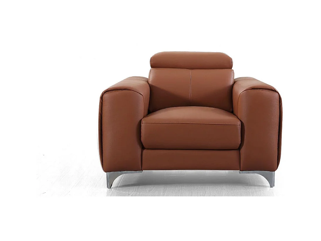Fauteuil cuir Design ZAARA - Cognac