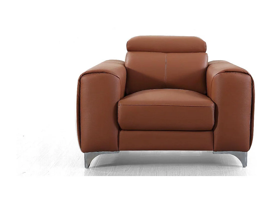 Fauteuil cuir Design ZAARA - Cognac