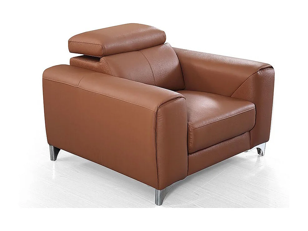 Fauteuil cuir Design ZAARA - Cognac