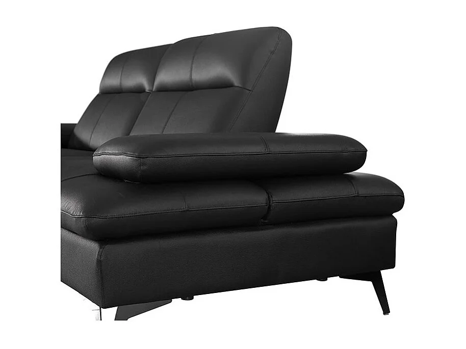 Canapé 2 places Cuir  avec dossier avance-recul IRIS Noir - Angle Droit