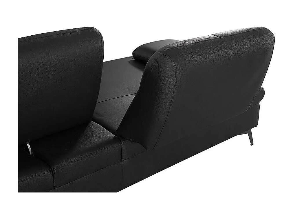 Canapé 2 places Cuir  avec dossier avance-recul IRIS Noir - Angle Droit