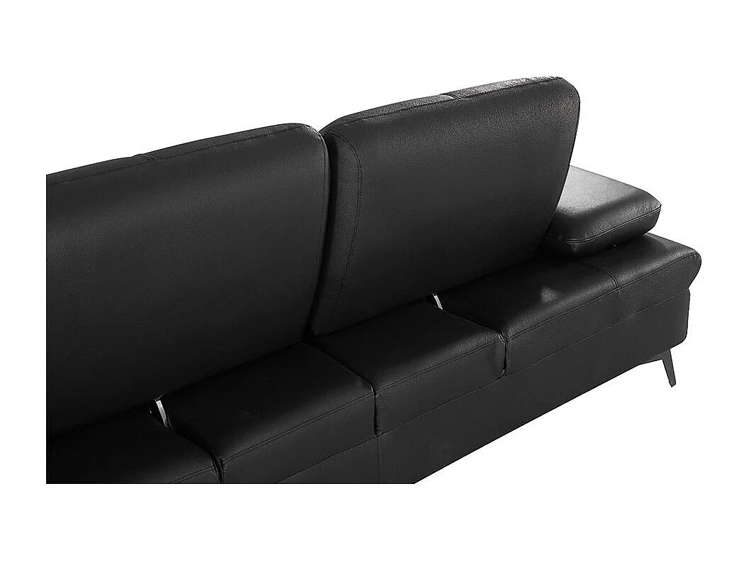 Canapé 2 places Cuir  avec dossier avance-recul IRIS Noir - Angle Droit